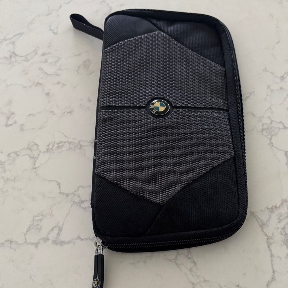 BMW Stylish Black and Gray Travel Wallet